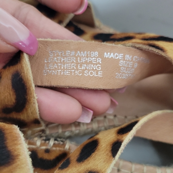 Madewell The Malia Espadrille Sandal in Leopard Calf Hair SZ 9 - Picture 6 of 7